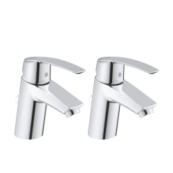 Grohe Lot de 2 Mitigeurs monocommande lavabo taille S avec Limiteur de température, Chrome (23918000-DUO)