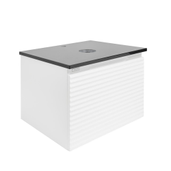  Meuble de salle de bain avec comptoir en pierre artificielle SAT Evolution 58x30x44,8 cm blanc mat (SATEVO60WMTK)