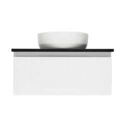 Swiss Aqua Technologies Meuble de salle de bain avec comptoir en pierre artificielle SAT Evolution 78x30x44,8 cm blanc mat (SATEVO80WMTK)