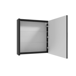  Armoire à miroir SAT Delano 60x60 cm stratifié noir (DELANOG60C)