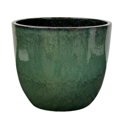 Lancelot pot d'extérieur fait main en terre cuite émaillée, 50x57 cm, résistant au gel, jade (LANCELOT5750-05)