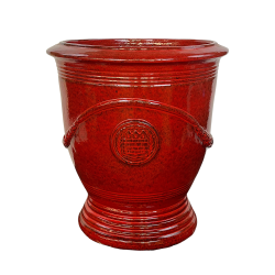 Magelan pot d'extérieur fait main en terre cuite émaillée, 65x62 cm, résistant au gel, Rouge Tropical (MAGELAN6265-6)