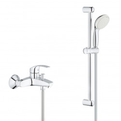 Pack Eurosmart mitigeur monocommande bain/douche + Ensemble de douche complet 3 jets Tempesta 100 (32158002-TEMPESTA)