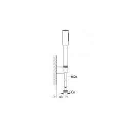 Grohtherm 2000 Set mitigeur thermostatique bain/douche + Douchette 1 jet + Flexible et support mural, Chrome (34174001-Euphoria)