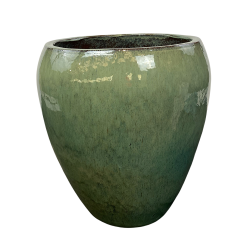 Lafontaine pot d'extérieur fait main en terre cuite émaillée, 52x52 cm, résistant au gel, Jade (LaFontaine5252-05)