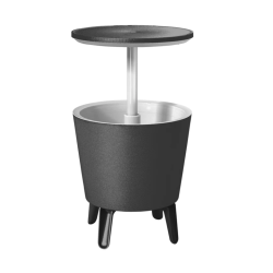 Keter Cool bar Glacière, avec table rétractable, 57x 50 x 50 cm 30L, Gris/blanc (230901)