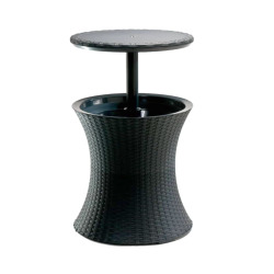 Table glacière Keter Cool Bar 30 L avec table rétractable 57 à 83 x 50 x 50 cm anthracite, pratique et sans entretien (230903)