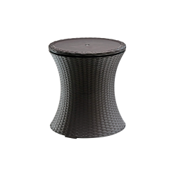  Cool bar rotin Glacière, avec table rétractable, 57x 50 x 50 cm 30L, Brun (230902)