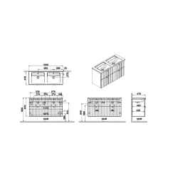 Meuble de salle de bain avec lavabo Vitra Root 120x67x46 cm blanc mat (ROOTG120WINTS)