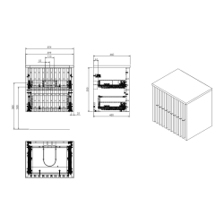 Swiss Aqua Technologies Meuble de salle de bain sous lavabo SAT Delano 60x46 cm chêne mat  + plan pour vasque  (DELANO60ZDDE)