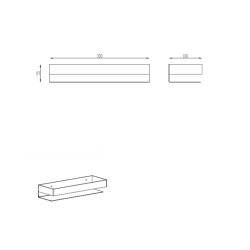 Etagère de salle de bain 30x10x5,5 cm, inox (SATDPOL3012NRZ)