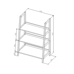 Etagère sur pied Naturel Home 63x94x36,4 cm, bois  (HOMEPOL3)