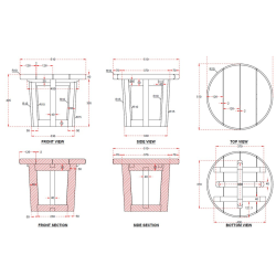  Table d&apos;appoint de jardin en teck massif, 51x51x40.5 cm, forme ronde (NATOFT5151R)