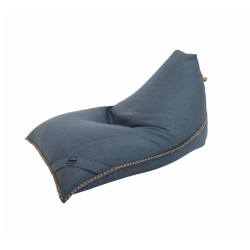 Fauteuil poire intérieur 140x120x90 cm déhoussable avec poignées et surpiqûres SANS billes Bleu jeans (LBIN140120-1)