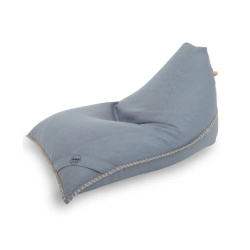 Fauteuil poire intérieur 140x120x90 cm déhoussable avec poignées et surpiqûres SANS billes Gris (LBIN140120-2)
