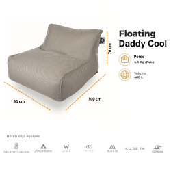 Fauteuil piscine XL flottant 100x90 cm rose – billes incluses (à remplir) – intérieur / extérieur (DC10090-1-SET)