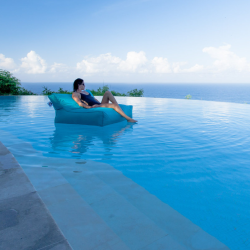  Set Daddy Cool fauteuil XL + polystyrène 100 x 90 x 70cm intérieur & extérieur, déhoussable et résistant aux UV, Noir