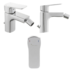 Set The Gap by Siko Bidet suspendu 42x36 cm céramique, vidage arrière, blanc + Mitigeur bidet avec bec chromé et tirette  Set The Gap by Siko Bidet suspendu 42x36 cm céramique, vidage arrière, blanc + Mitigeur bidet avec bec chromé et tirette