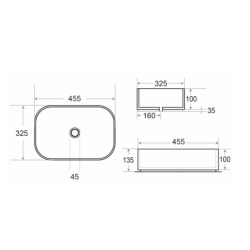 Vasque à poser 45,5 x 32,5 cm avec bonde sans trop-plein vert foncé mat Infinitio SAT (SATINF4532DGEM-SET_BP)