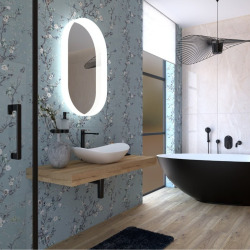 Boho by Siko Miroir ovale avec capteur 54x94cm, transparent (SATZFULED5494)