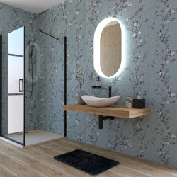 Miroir LED ovale 54 x 94 cm avec capteur tactile et mémoire des réglages SAT Fusion (SATZFULED5494)