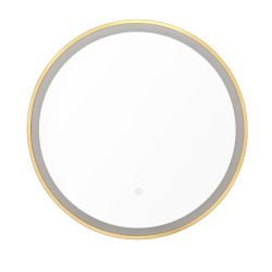 Miroir LED rond 60 cm avec cadre doré et capteur tactile SAT (SATZLED60ZL)