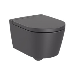 Pack WC Bâti-support Cuvette Roca Inspira sans bride fixations invisibles + Abattant softclose + Plaque noire (GebInspira0-A)