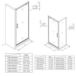Porte de douche 80x195 cm SAT TEX chrome brillant (SIKOTEXP80CRT)