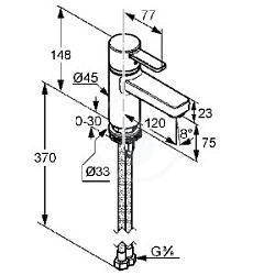 Mitigeur de lavabo KLUDI ZENTA XL (Réf. 382620575)