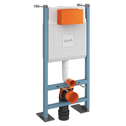  Pack WC Bâti-support autoportant V-Fix Core + WC sans bride Vitra S60 + abattant + Plaque noire mat (VFTFS60-6)