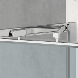  TEX-C Porte de douche 90x195cm ouverture gain de place anticalcaire avec profilés chrome brillant (SATTEXC90CRT)