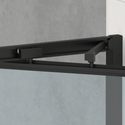  TEX-C Porte de douche 100x195cm ouverture gain de place anticalcaire avec profilés noir mat (SATTEXC100CT)