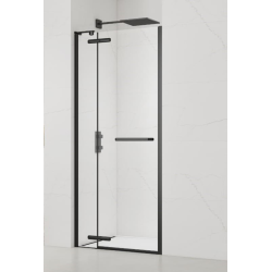  TGD NEW Porte de douche 80x200cm pivotante anticalcaire avec profilé noir mat (SATTGDN80NIKAC)