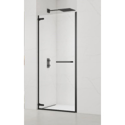 TGD NEW Porte de douche 90x200cm pivotante anticalcaire avec profilé noir mat (SATTGDO90NIKAC)