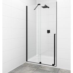 X-MOTION Porte de douche 200x110cm Coulissante, anticalcaire avec profilé noir mat (SATBWIXM110NIKAC)