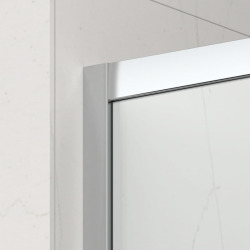 TEX BB Porte de douche 100x195cm coulissante anticalcaire avec profilés chrome brillant  (TEXDBB100CRT-SET)