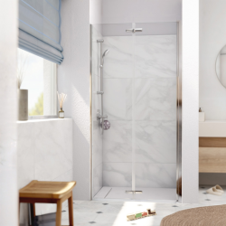 Swiss Aqua Technologies SK Porte de douche 90x196cm pliante anticalcaire avec profilé chrome brillant (SATSK90)