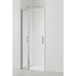  Fusion Porte de douche 80x195cm pivotante anticalcaire avec profilé chrome brillant (SATFUDP80NIKA-SET)