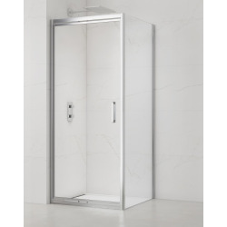 TEX-C ensemble porte compact/paroi 90x100cm anticalcaire avec profilés chrome brillant (SATTEXC90S100)