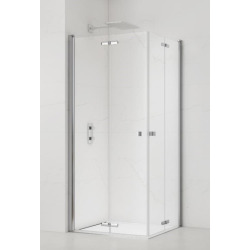 SAT SK Porte de douche acces en angle pliantes 80x100cm anticalcaire avec profilés chrome brillant(SATSK80100)