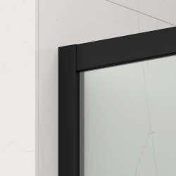 TEX BB Porte de douche 140x195cm coulissante anticalcaire avec profilés noir mat  (TEXDBB140CT-SET)