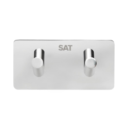  Patère murale adhésive double crochets en acier inoxydable, chrome brillant (HACEKNALEP2H)