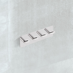 Patère murale adhésive quadruple crochets en acier inoxydable, chrome brillant (HACEKNALEP4H)  Patère murale adhésive quadruple crochets en acier inoxydable, chrome brillant (HACEKNALEP4H)