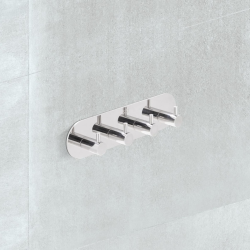  Patère murale adhésive quadruple crochets en acier inoxydable, chrome brillant (HACEKNALEP4K)