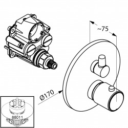  Mitigeur thermostatique encastré pour douche