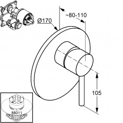  Mitigeur de douche à encastré (386550576)
