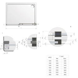 Ambient Line Porte de douche 140 cm, orientation gauche et droite avec profilé chrome brillant (620-1400000-00-02)