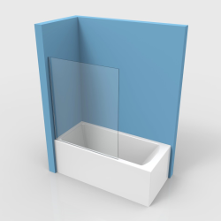  Pare-baignoire fixe en verre, 150x80cm, Chrome (SIKOVZPEV150)