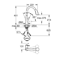  Zedra Mitigeur monocommande évier, SuperSteel (G32294DC2)