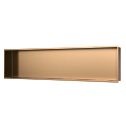 Timeless Niche de Douche à encastrer, Acier Inoxydable 304, 120x28x10cm, Cuivre brossé PVD